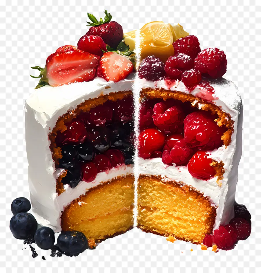 Tranche De Gâteau，Gâteau Aux Fruits étagé PNG