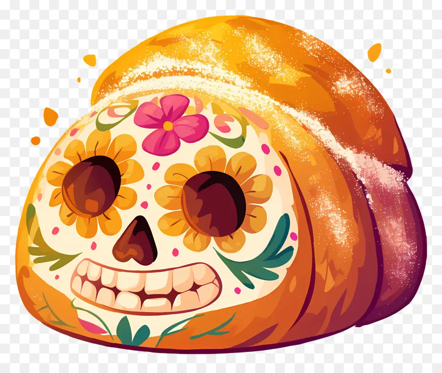 Pan De Muerto，Pain Décoré PNG