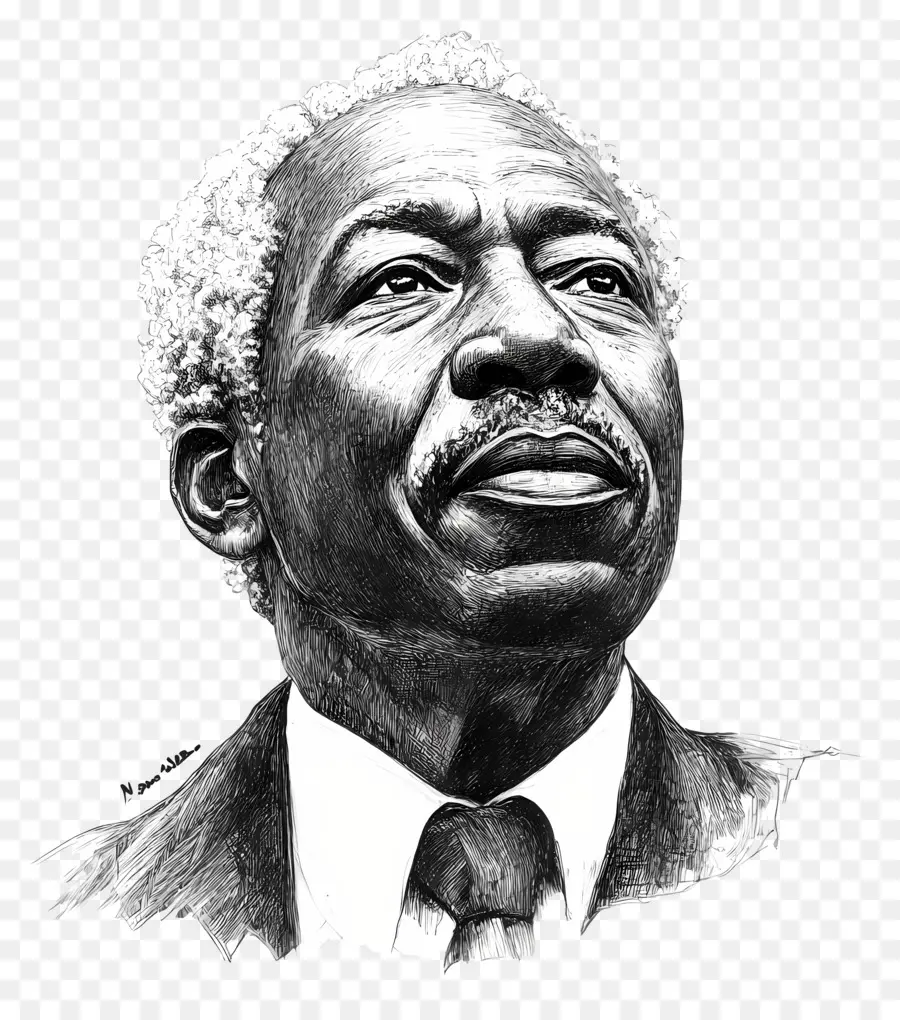 Julius Nyerere，Croquis D'un Homme âgé PNG