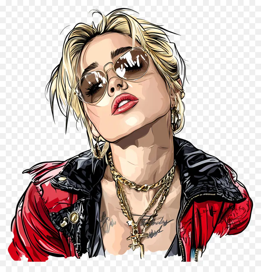 Miley Cyrus，Portrait Stylisé PNG