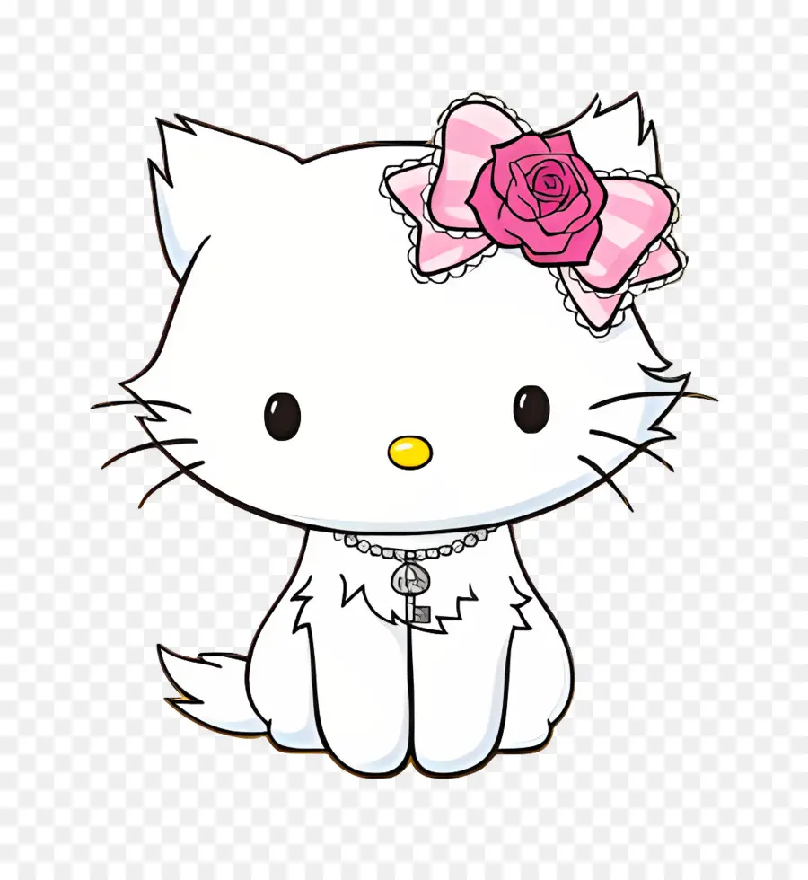 Charmmy Kitty，Chat Blanc Avec Des Arcs PNG