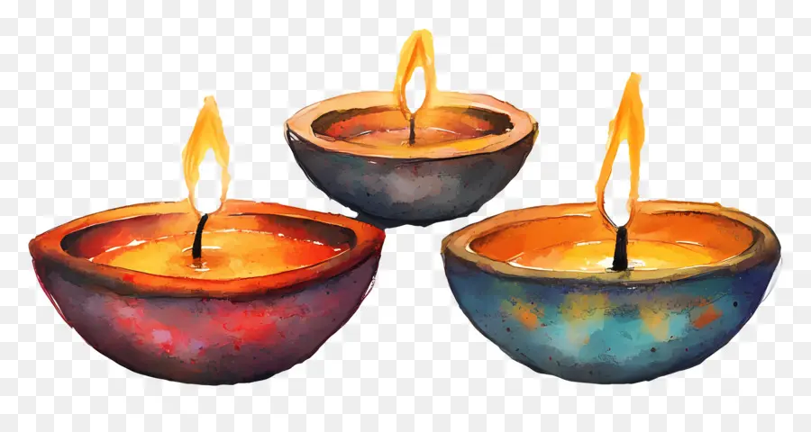 Lampes à Huile Diwali，Bougies PNG