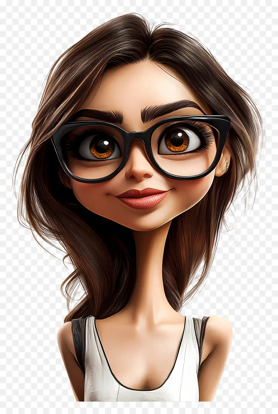 Deepika Padukone，Femme De Dessin Animé Avec Des Lunettes PNG