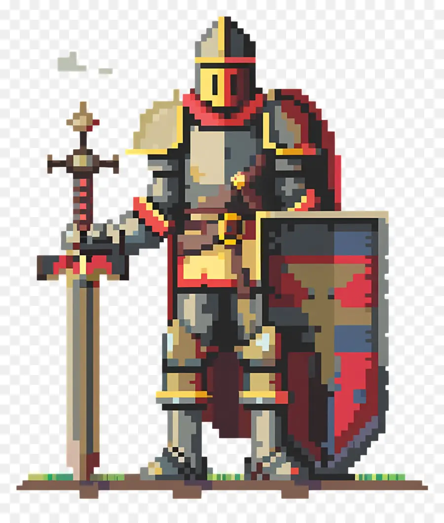 Chevalier Pixel，Chevalier Pixel Avec épée PNG