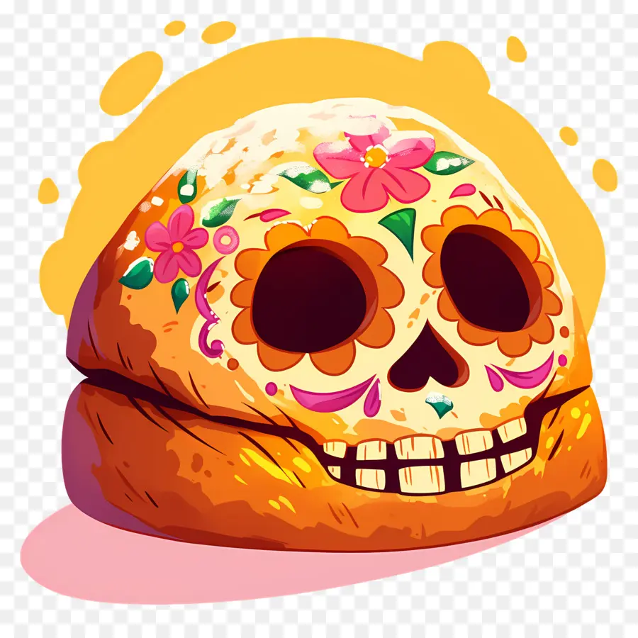 Pan De Muerto，Pain Décoré PNG