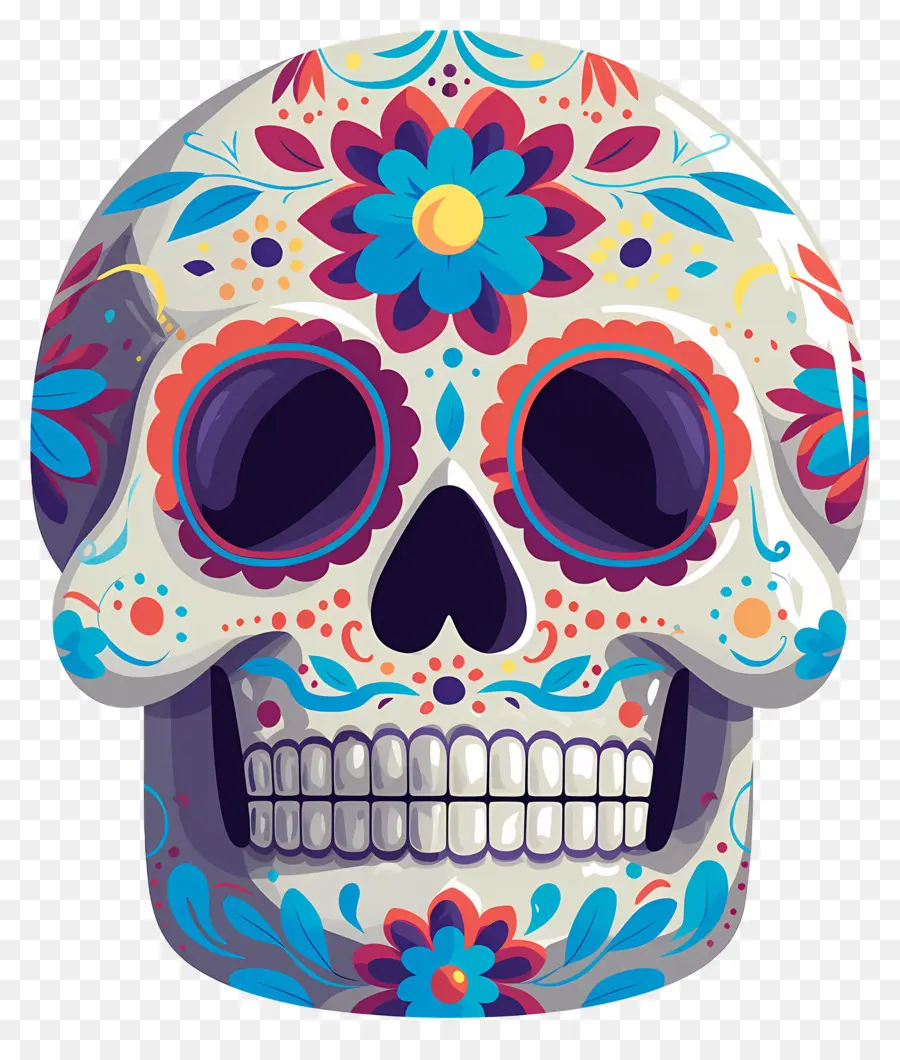 Crâne Mexicain，Crâne Décoré PNG