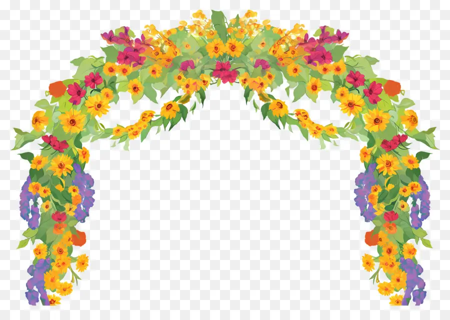 Guirlande De Mariage Indien，Arche Florale PNG