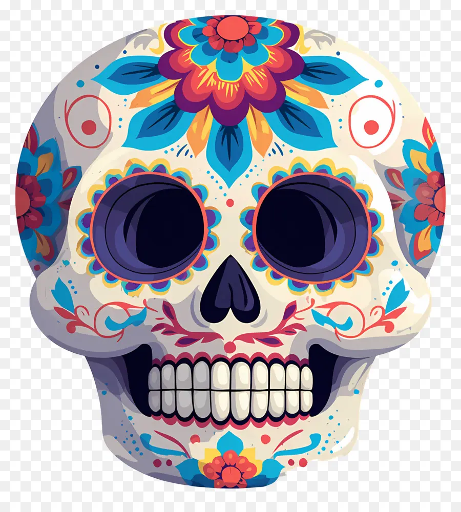 Crâne Mexicain，Crâne Décoré PNG