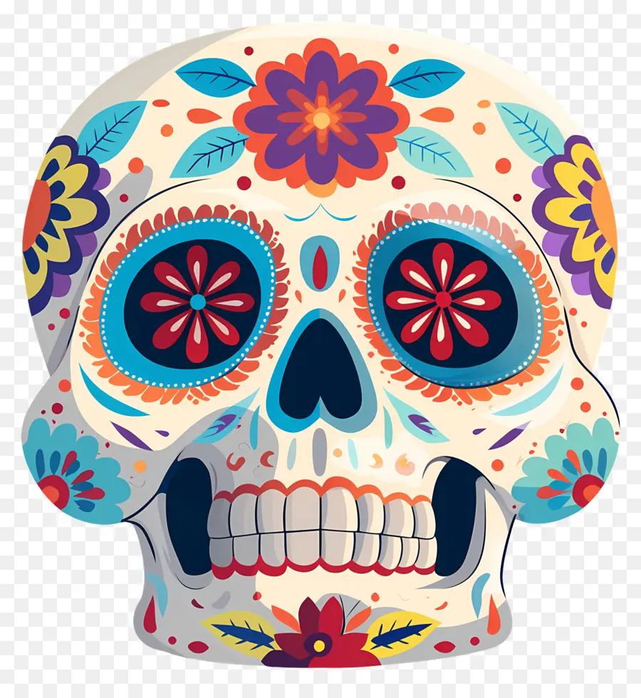 Crâne Mexicain，Crâne Décoré PNG