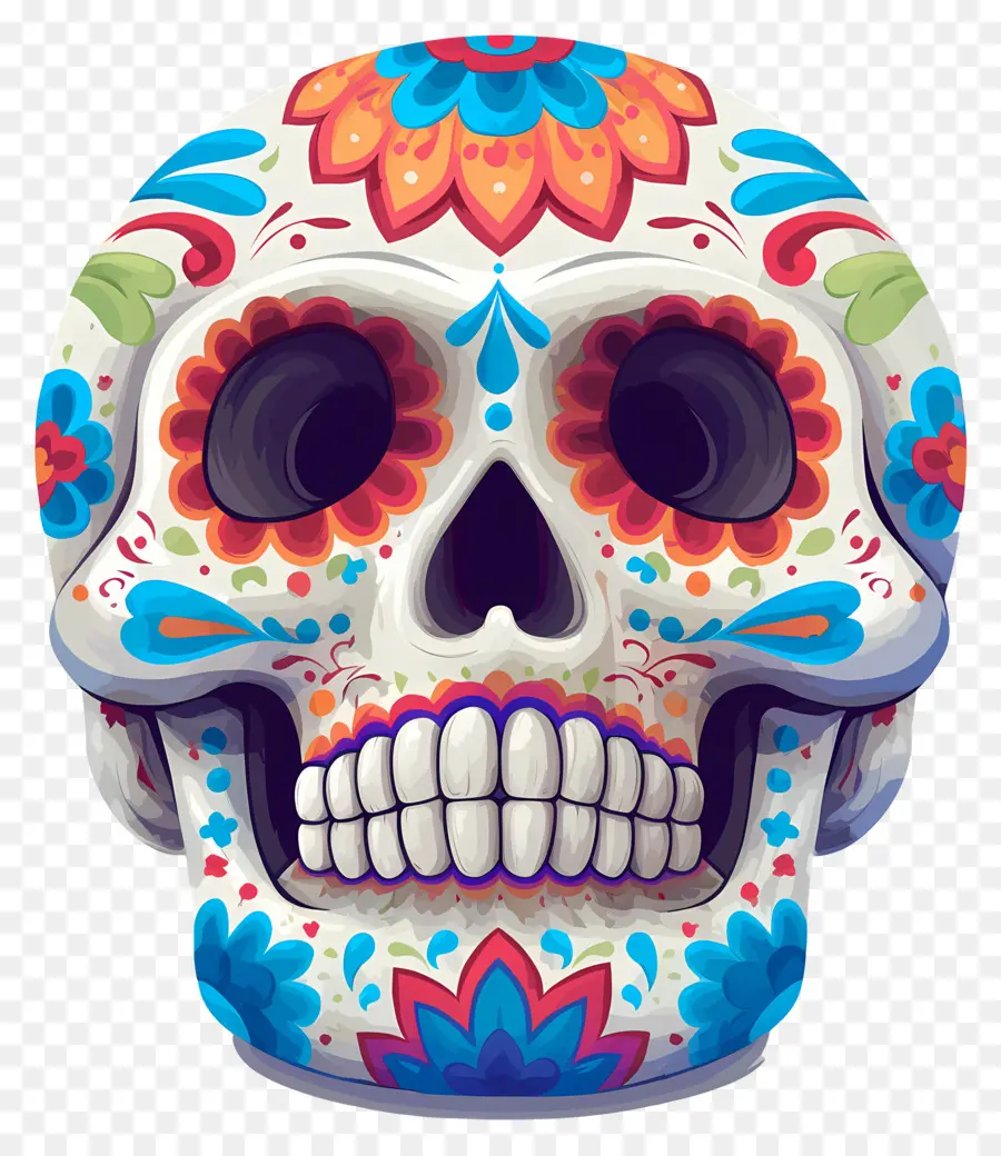 Crâne Mexicain，Crâne Décoré PNG