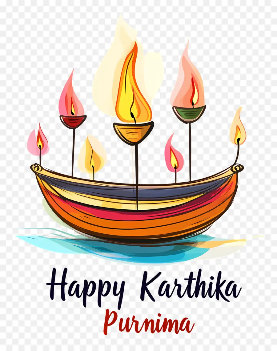 Joyeux Karthika Purnima，Lampe Bateau Karthika Purnima PNG