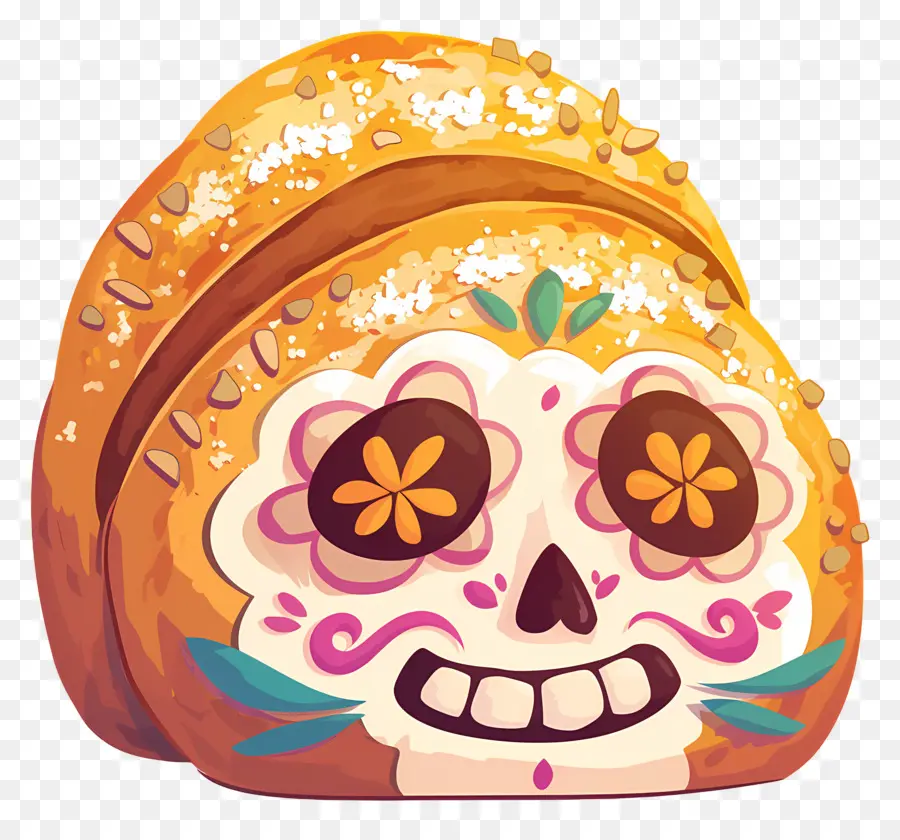 Pan De Muerto，Pain Décoré PNG