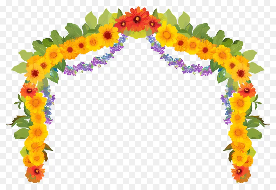 Guirlande De Mariage Indien，Arche Florale PNG