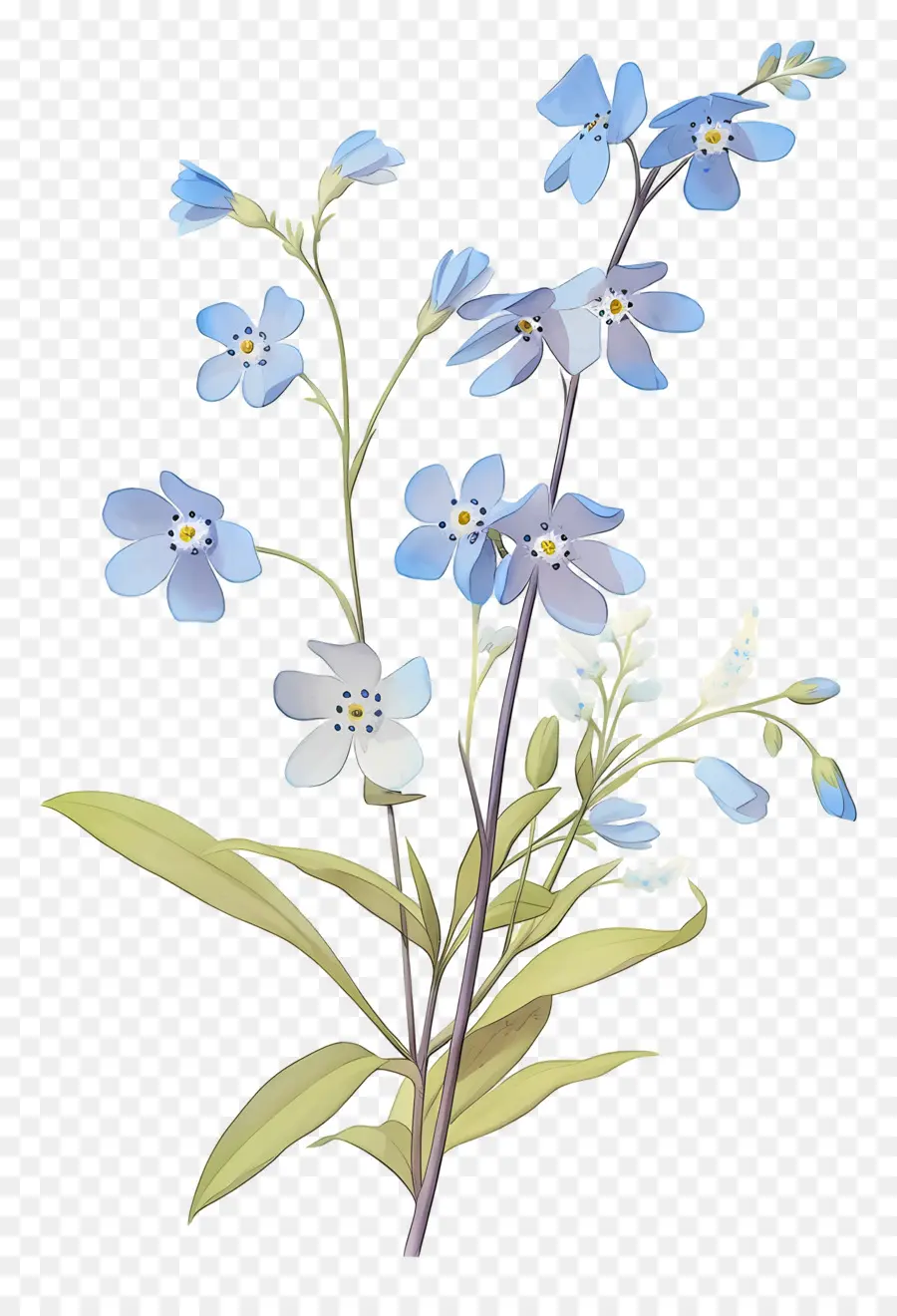 Ne M'oublie Pas La Fleur，Fleurs Bleues PNG