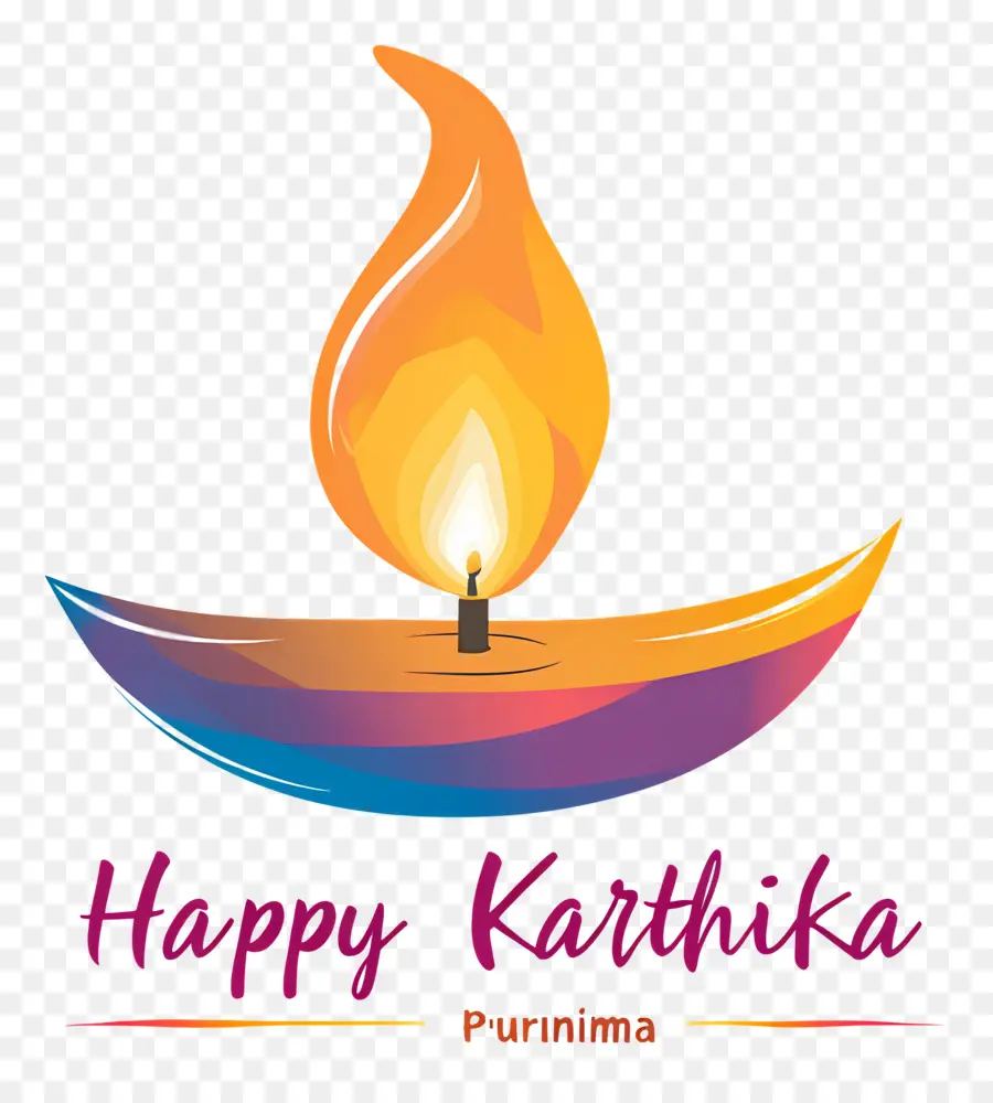 Karthika Purnima，Diya Colorée PNG