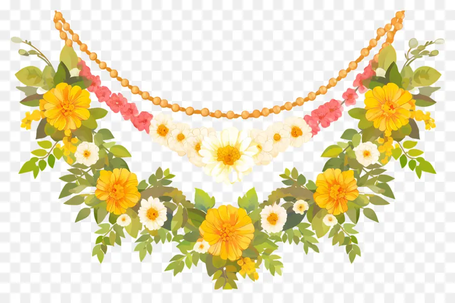 Guirlande De Mariage Indien，Guirlande Florale PNG