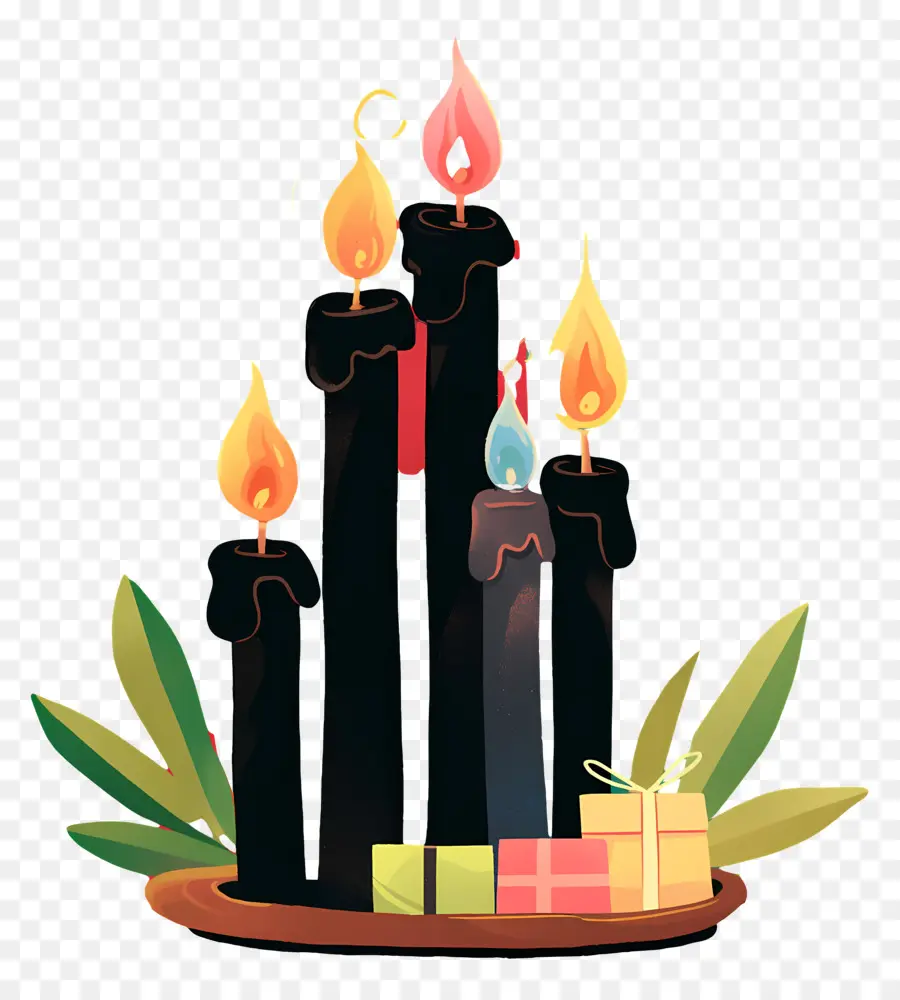 Joyeux Kwanzaa，Bougies Noires PNG