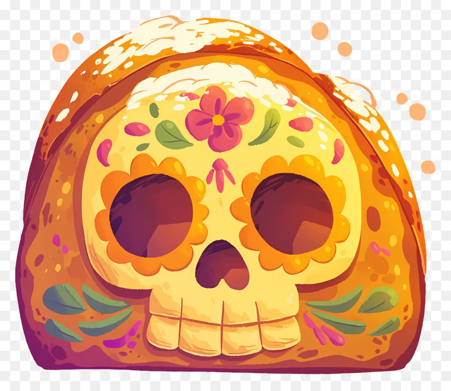 Pan De Muerto，Pain Décoré PNG