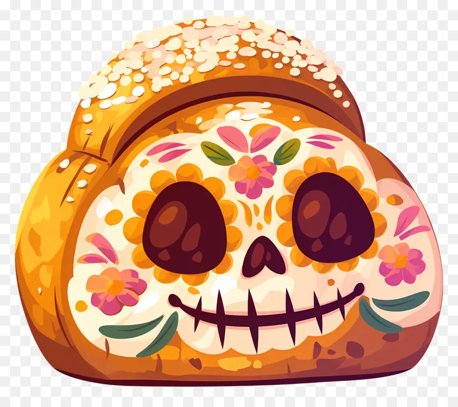 Pan De Muerto，Pain Décoré PNG