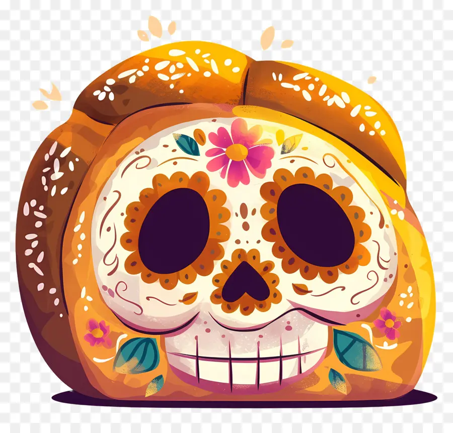 Pan De Muerto，Pain Décoré PNG