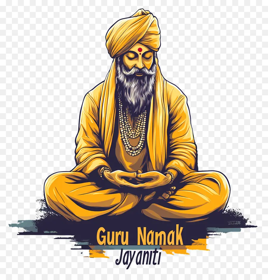 Gourou Nanak Jayanti，Personnage Méditant PNG