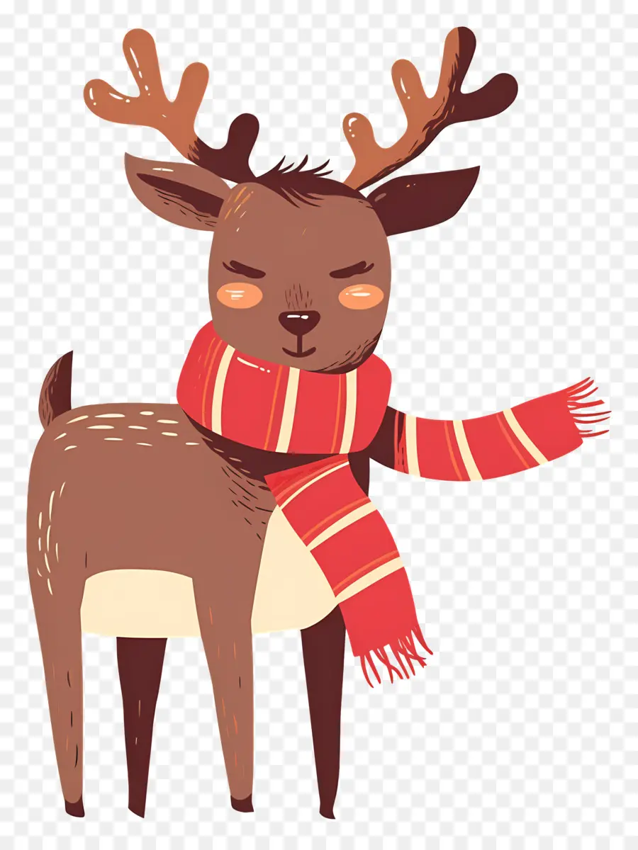 Cerf De Noël，Renne élégant Avec écharpe PNG