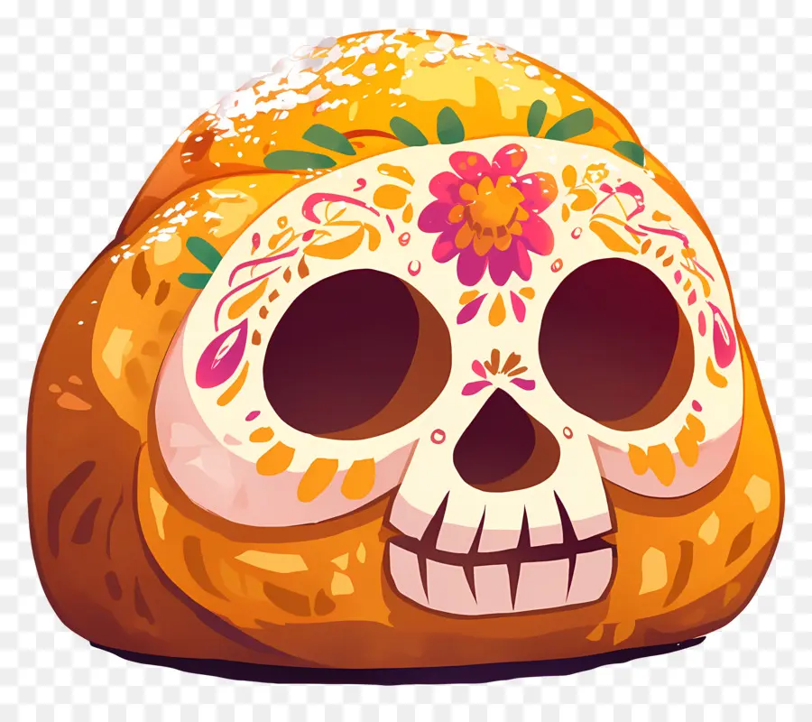 Pan De Muerto，Pain Décoré PNG