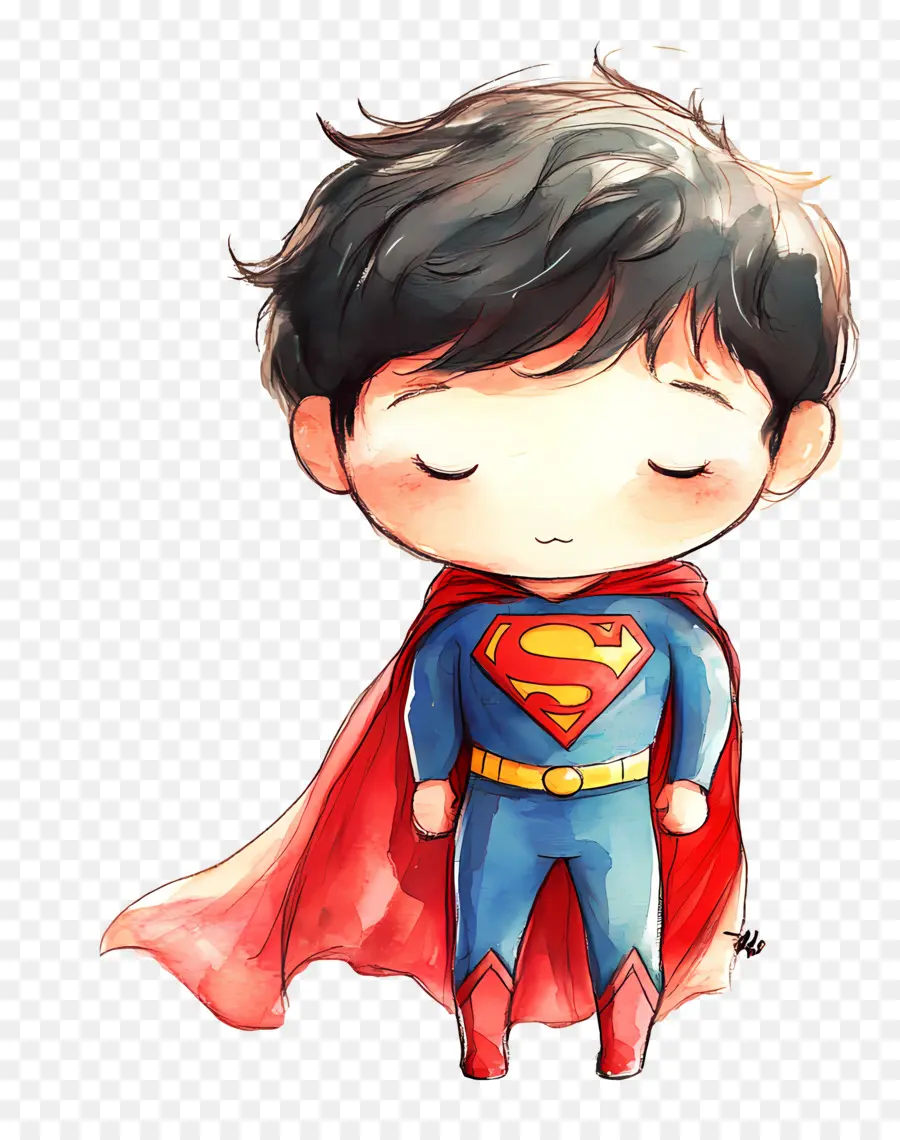 Superman，Super Héros Chibi PNG