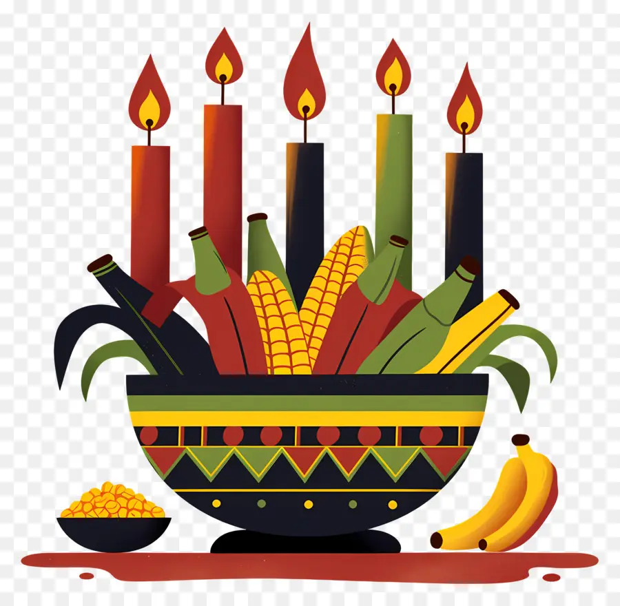 Joyeux Kwanzaa，Bougies Et Maïs PNG