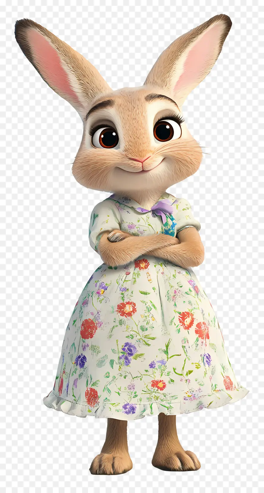 Judy Hopps，Lapin De Dessin Animé En Robe à Fleurs PNG