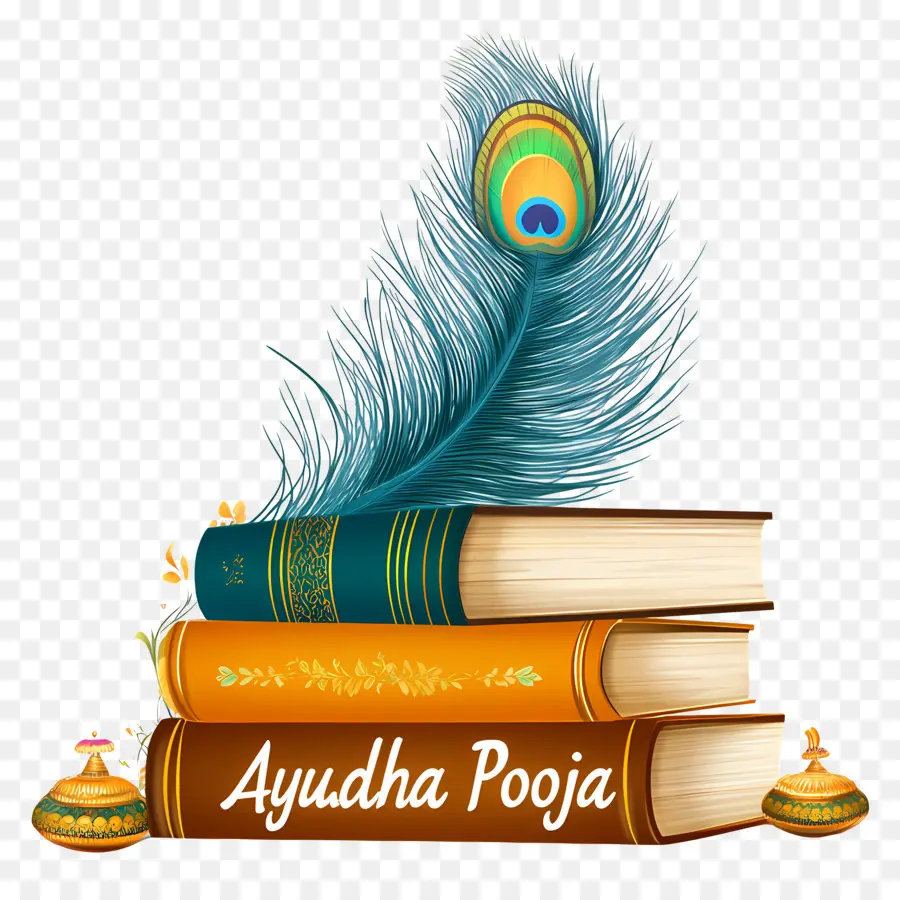 Ayudha Pooja，Livres Avec Plume PNG