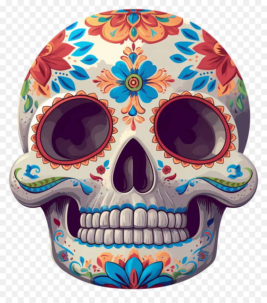 Crâne Mexicain，Crâne Décoré PNG