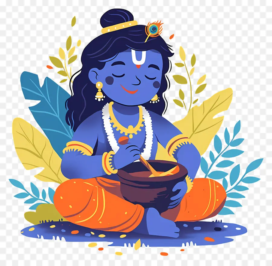 Bébé Krishna，Divinité Bleue PNG