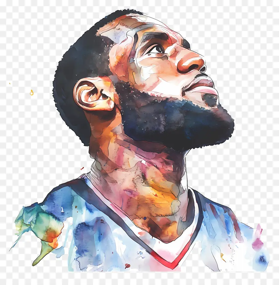 Lebron James，Portrait à L'aquarelle PNG