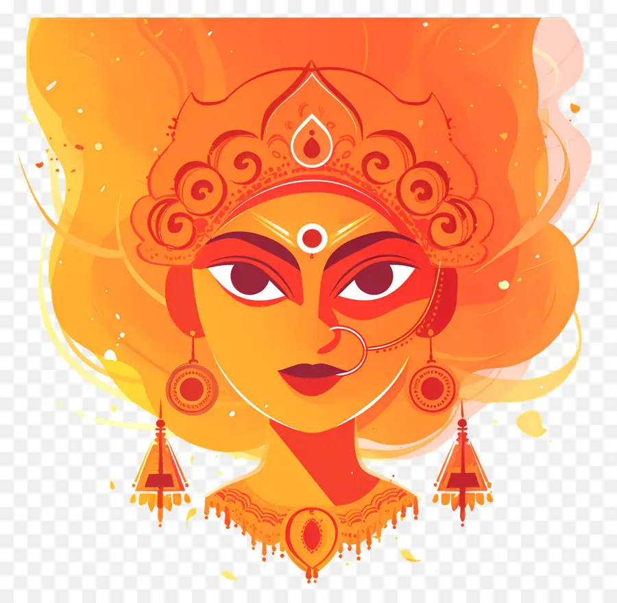 Dussehra，Visage De Déesse PNG