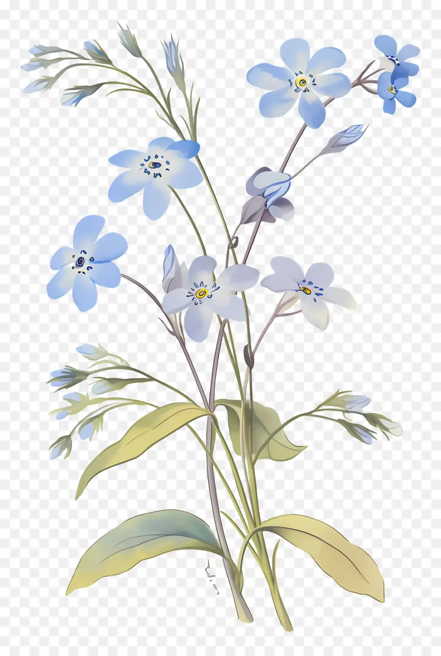 Ne M'oublie Pas La Fleur，Fleurs Bleues PNG