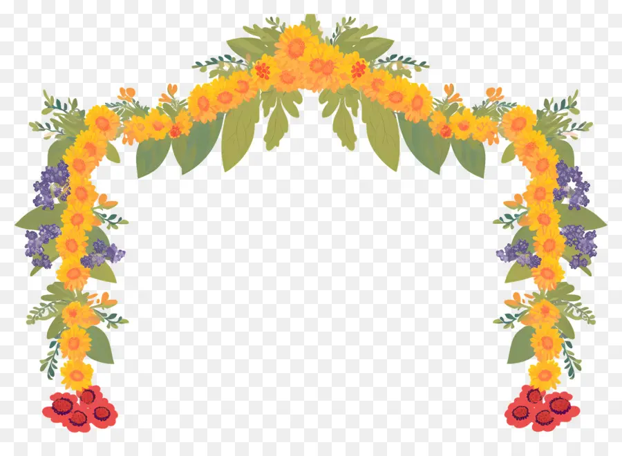 Guirlande De Mariage Indien，Arche Florale PNG