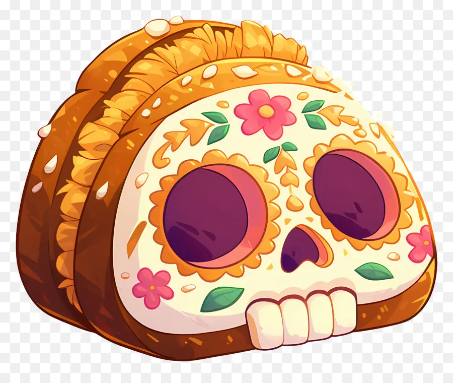 Pan De Muerto，Pain Décoré PNG