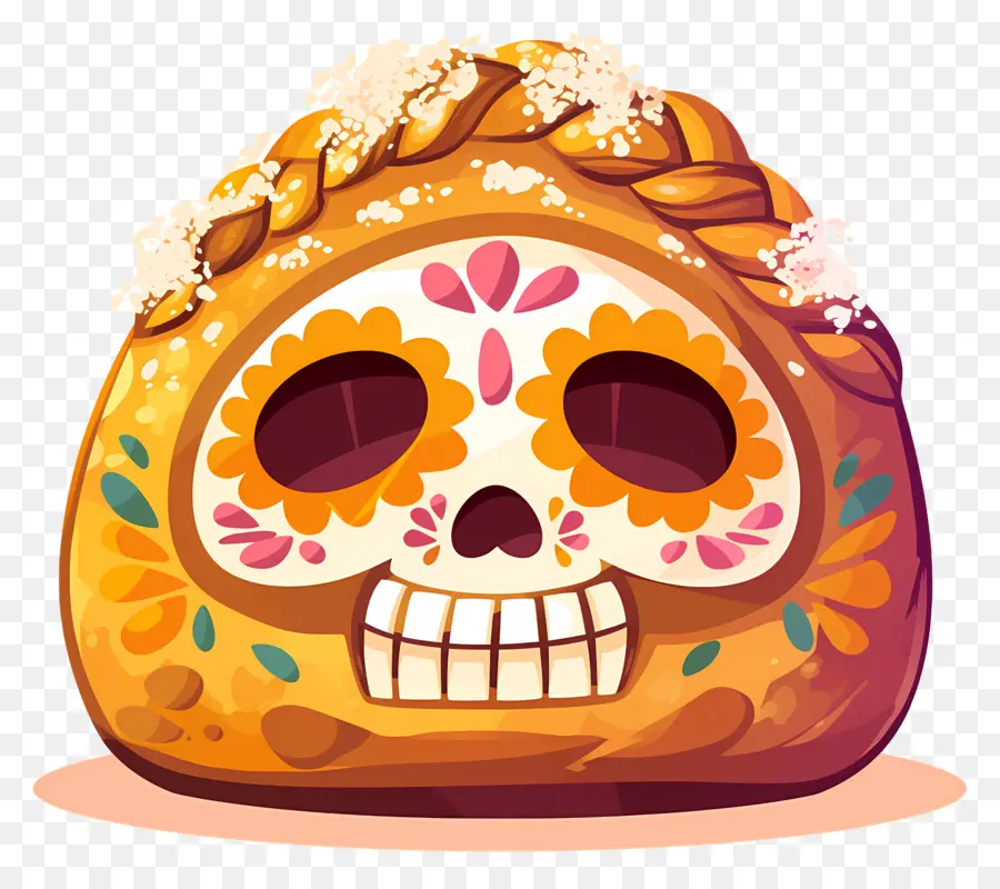 Pan De Muerto，Pain Décoré PNG