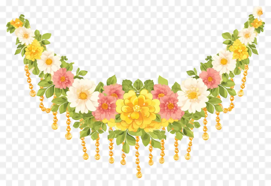 Guirlande De Mariage Indien，Guirlande Florale PNG