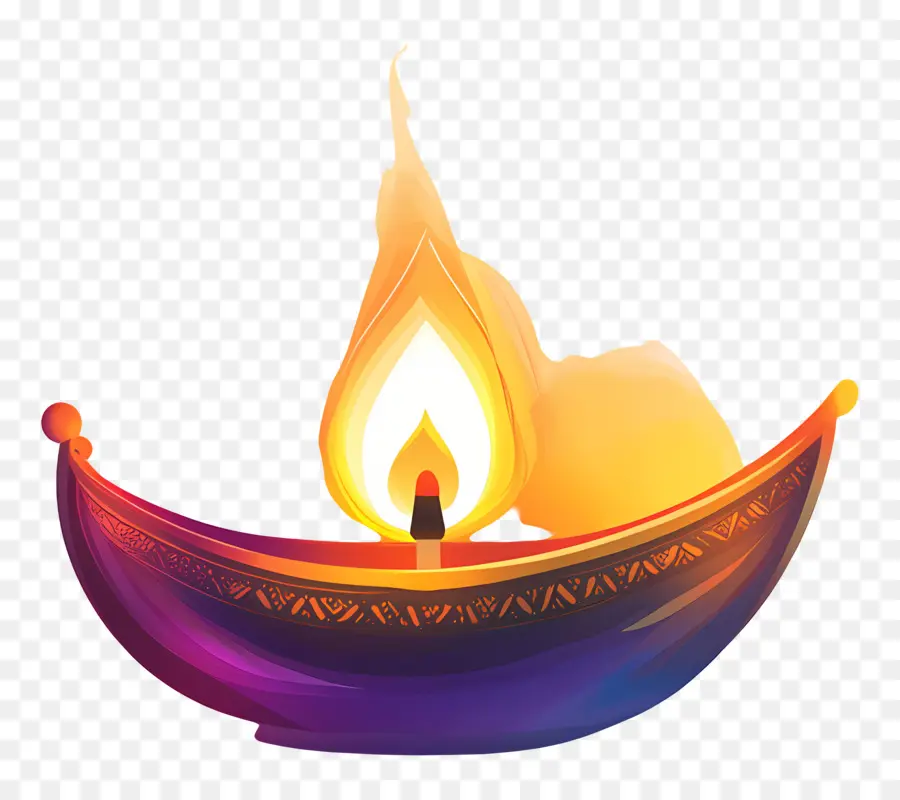 Karthika Purnima，Diya Colorée PNG