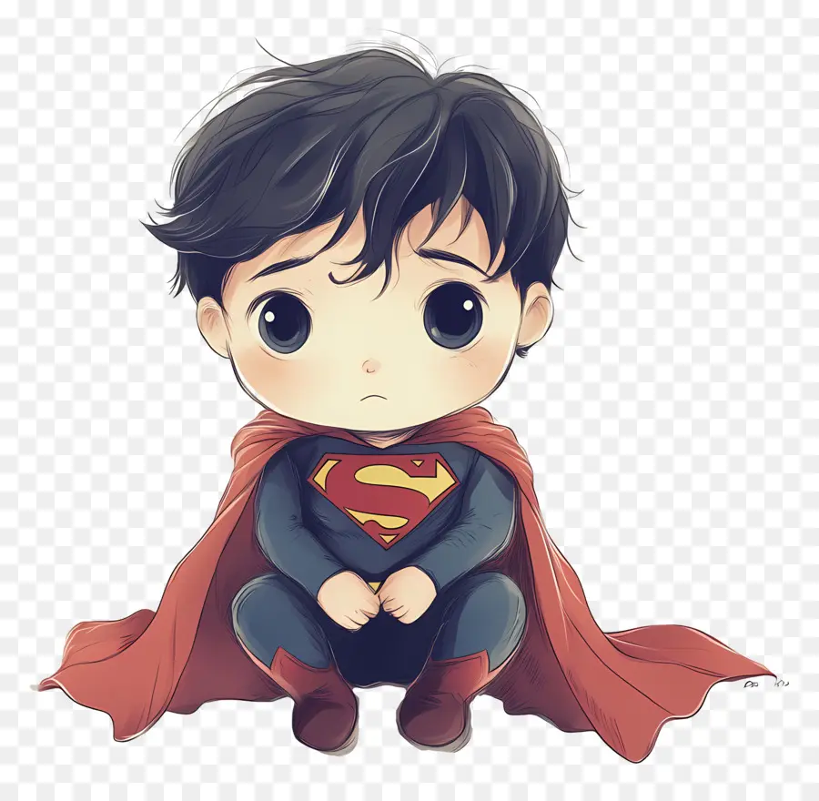 Superman，Super Héros Chibi PNG