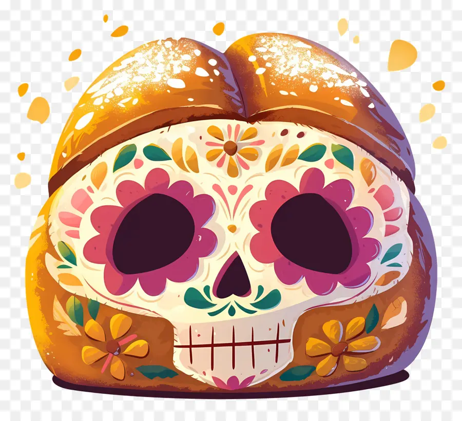 Pan De Muerto，Pain Décoré PNG