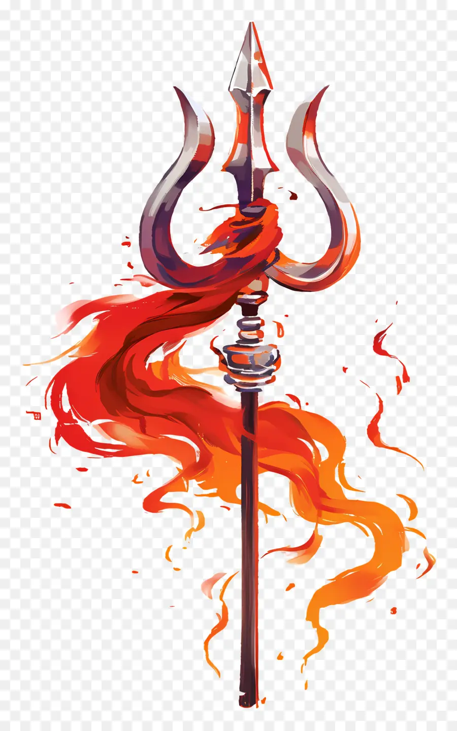 Maha Shivaratri，Trident Avec Des Flammes PNG