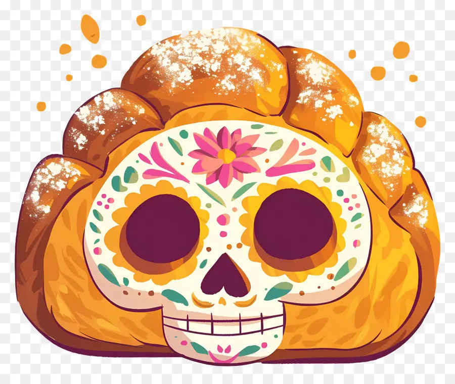 Pan De Muerto，Pain Décoré PNG