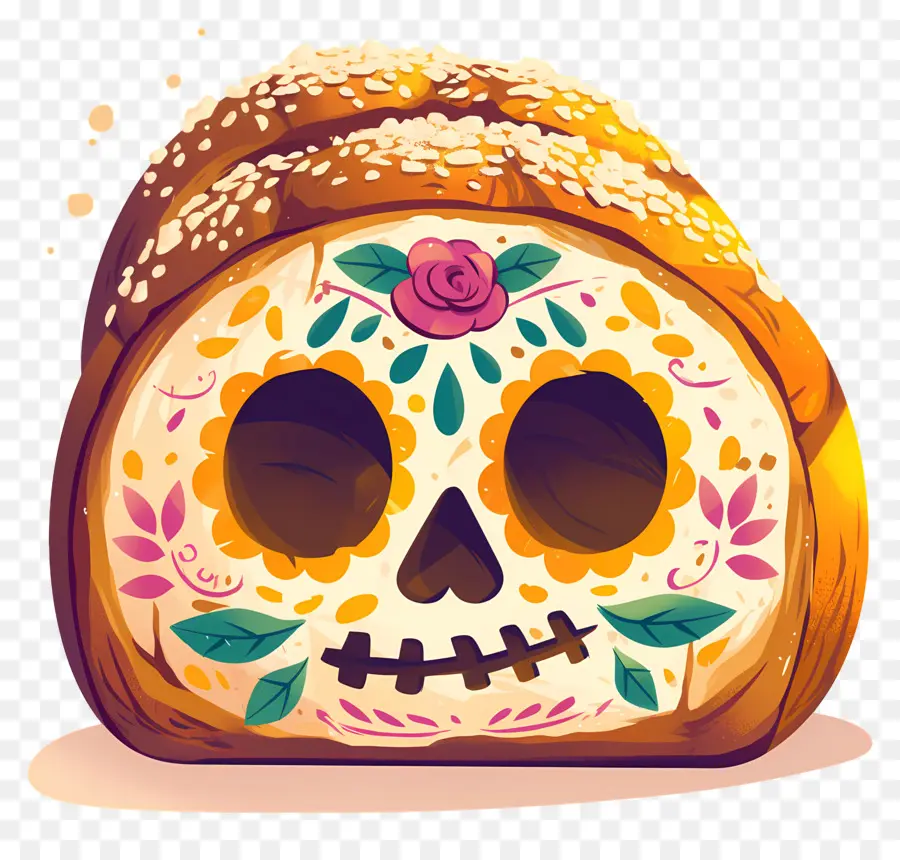 Pan De Muerto，Pain Décoré PNG