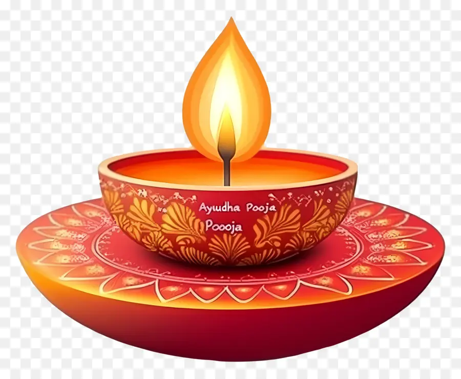 Ayudha Pooja，Lampe à Huile Allumée PNG