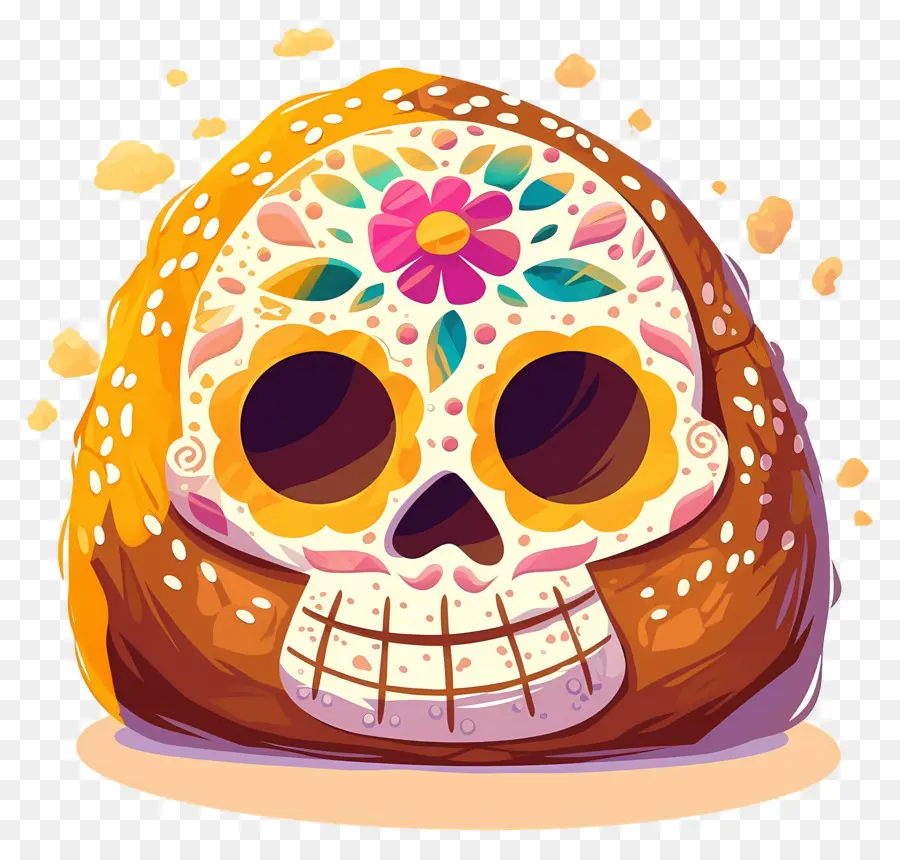 Pan De Muerto，Pain Décoré PNG