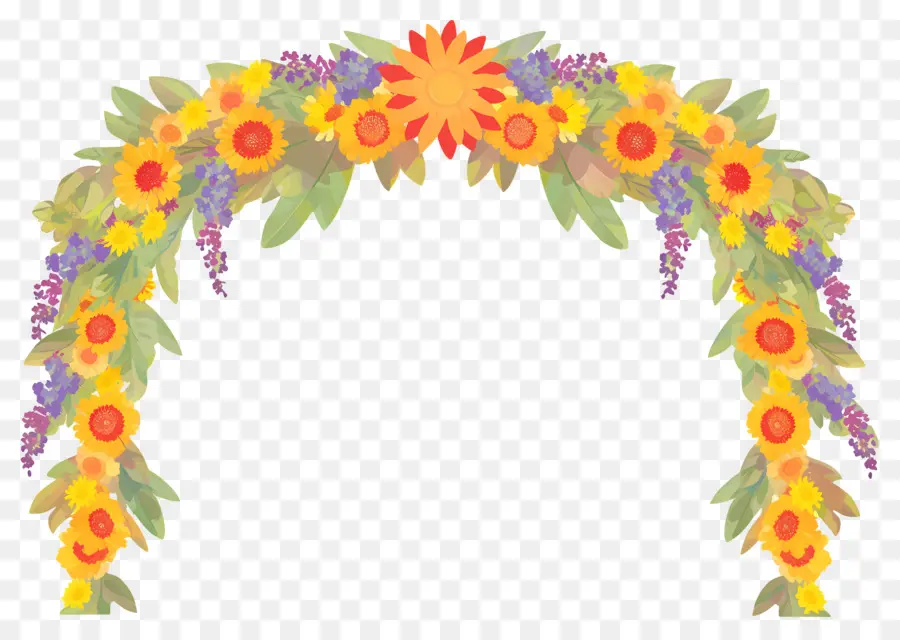 Guirlande De Mariage Indien，Arche Florale PNG