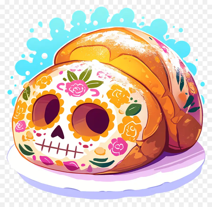 Pan De Muerto，Pain Décoré PNG